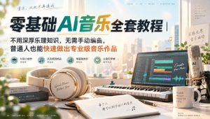 零基础AI音乐全套教程|不用深厚乐理知识,无需手动编曲,普通人也能快速做出专业级音乐作品-KJ分享