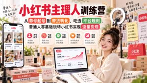 小红书主理人训练营,从养号起号到带货转化,吃透平台规则,普通人零基础玩转小红书实现流量变现-KJ分享