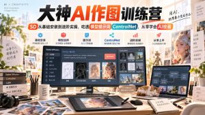 大神AI作图训练营，SD从基础安装到进阶实操，吃透模型提示词ControlNet，从零学会AI绘画-KJ分享