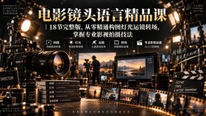 电影镜头语言精品课|18节完整版,从零精通构图灯光运镜转场,掌握专业影视拍摄技法-KJ分享
