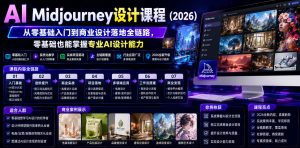 AI Midjourney设计课程(2026),从零基础入门到商业设计落地全链路,零基础也能掌握专业AI设计能力(更新0913)-KJ分享