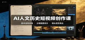 AI人文历史短视频创作课:赛道对标、剧本分镜制图,掌握视频完整产出流程-KJ分享