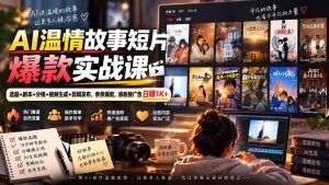 AI温情故事短片爆款实战课-更新｜选题+剧本+分镜+视频生成+剪辑发布，条条爆款，涨粉接广告日赚1K+-KJ分享