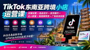 TikTok东南亚跨境小店运营课:店铺设置+选品定价+发货履约+达人联盟+短视频带货+广告投流实操-KJ分享