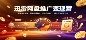 迅雷网盘推广变现营:拆解转化案例,掌握收益翻倍,学会群组推广、引流代发实操方法-KJ分享
