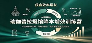 瑜伽普拉提馆降本增效训练营:AI生成私域文案,落地AI销售,提升场馆获客成交效率-KJ分享