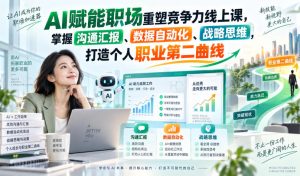 AI赋能职场重塑竞争力线上课，掌握沟通汇报、数据自动化、战略思维，打造个人职业第二曲线-KJ分享