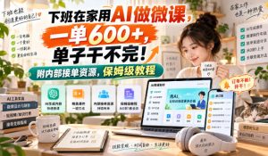 下班在家用AI做微课,一单600+,单子干不完!附内部接单资源,保姆级教程【揭秘】-KJ分享