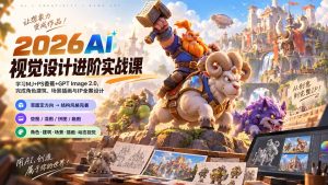 2026AI视觉设计进阶实战课-更新:学习MJ+PS香蕉+GPT Image 2.0,完成角色建筑、场景插画与IP全案设计-KJ分享