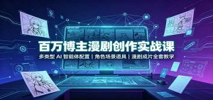 百万博主漫剧创作实战课：多类型AI智能体配置，角色场景道具，漫剧成片全套教学-KJ分享