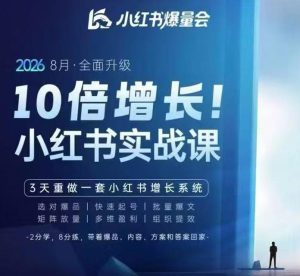 戴小胖·8月28-30号线下课视频20小时,小红书爆量会实战课,6大系统全新升级,3天重做一套小红书增长系统(更新0917)-KJ分享