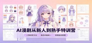 AI漫剧从新人到熟手特训营：剧本分镜创作，提示词模板，人物设定与工具资源-KJ分享