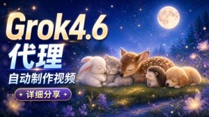 Grok 4.6代理自动制作视频!从提示词到成片全流程详细分享|AI Agent实操分享-KJ分享