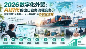 2026数字化外贸:AI时代的出口业务流程实务,完整还原”从零到一、从一到收款”的外贸全流程-KJ分享