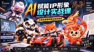 AI赋能IP形象设计实战课-无水印：Midjourney+Stable Diffusion+PS精修，从角色草图到商业视觉落地-KJ分享
