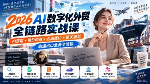 2026AI数字化外贸全链路实战课：AI获客+报价磋商+合同履约+报关收款，跑通出口业务全流程-KJ分享