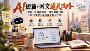 AI短篇+网文通关攻略-更新0921：看懂就能写、写完就能过稿，让写作变现不再依赖天赋与文笔-KJ分享