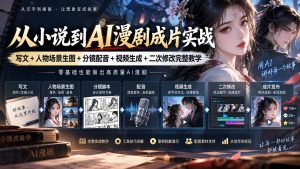 从小说到AI漫剧成片实战：写文+人物场景生图+分镜配音+视频生成+二次修改完整教学-KJ分享