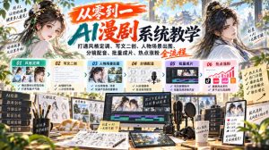 从零到一AI漫剧系统教学，打通风格定调、写文二创、人物场景出图、分镜配音、批量成片、热点涨粉全流程-KJ分享