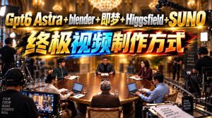 GPT-6 Astra+Blender+即梦+Higgsfield+Suno=终极视频制作方式！-KJ分享
