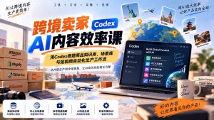 跨境卖家AI内容效率课:用Codex搭建商品知识库、场景库与短视频自动化生产工作流-KJ分享