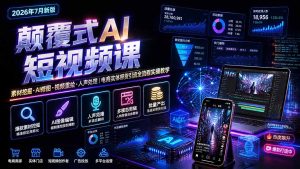 颠覆式AI短视频课-更新｜素材挖掘，AI修图，视频重绘，人声处理｜电商实体带货引流全流程实操教学-KJ分享