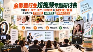 短视频专题研讨会,深耕美业、餐饮、房产、知识付费等34大细分赛道,拆解各行业流量规则、内容逻辑与变现核心玩法-KJ分享