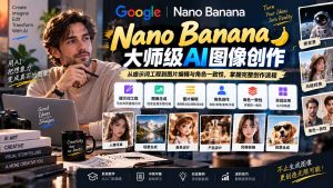 【无水印】Nano Banana大师级AI图像实战课:从提示词工程到图片编辑与角色一致性,掌握完整创作流程-KJ分享