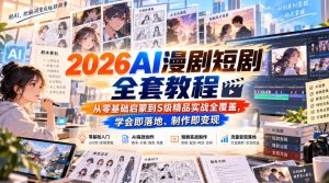 2026AI漫剧短剧全套教程，从零基础启蒙到S级精品实战全覆盖，学会即落地、制作即变现-KJ分享