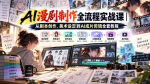 AI漫剧制作全流程实战课｜从剧本创作、美术设定到AI成片剪辑全套教程​-KJ分享