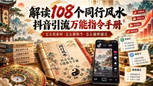 解读108个同行风水抖音引流万能指令手册，怎么找素材·怎么做指令·怎么越磨越亮【文档】-KJ分享