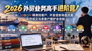 2026外贸业务高手进阶营：从Google精准找客户、开发信到询盘回复、谈判成交与老客户维护全流程-KJ分享