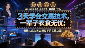 3天学会做交易，普通人快速成为操盘手” Vegas交易系统+聪明软件 ， 日赚50-1000U， 长期稳定，小白轻松上手-KJ分享