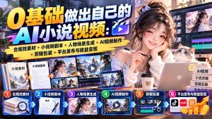 0基础做出自己的AI小说视频:合规找素材+小说转剧本+人物场景生成+AI视频制作+剪辑包装+平台发布与收益变现-KJ分享