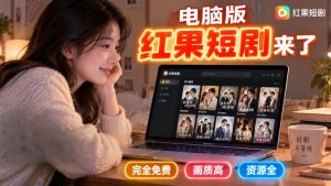 手机看短剧费眼？电脑版红果短剧来了，完全免费、画质高、资源全-KJ分享
