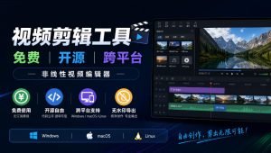 视频剪辑工具，免费、开源、跨平台，非线性视频编辑器，支持Windows、macOS、Linux，无水印、无订阅费用-KJ分享