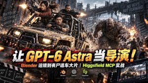 让GPT-6 Astra当导演！Blender运镜到丧尸追车大片｜Higgsfield MCP实战-KJ分享