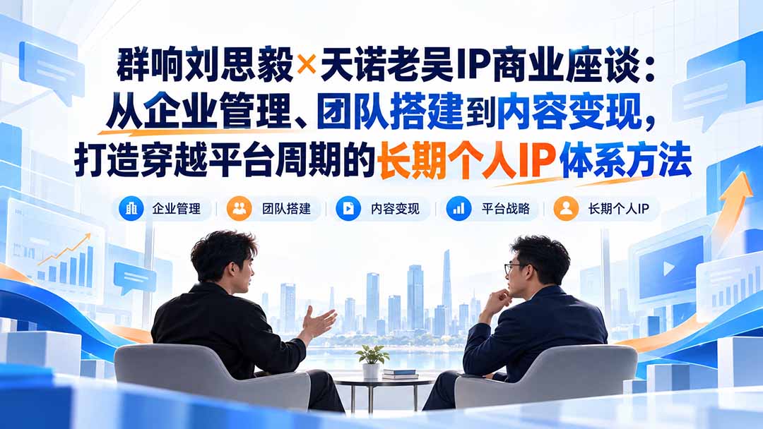 群响刘思毅×天诺老吴IP商业座谈：从企业管理、团队搭建到内容变现，打造穿越平台周期的长期个人IP体系方法-KJ分享