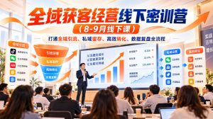 全域获客经营线下密训营(8-9月线下课)，打通全域引流、私域留存、高效转化、数据复盘全流程-KJ分享
