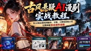 古风悬疑AI漫剧实战教程：从AI底层使用到剧本、分镜、人物场景提示词，完整拆解异志创作流程-KJ分享
