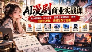 AI漫剧商业实战课：从小说选材、自写剧本、智能分镜到角色一致性、生图生视频、剪辑发布与变现-KJ分享