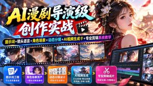 AI漫剧导演级创作实战:提示词+镜头语言+角色场景+动态分镜+AI视频生成+专业剪辑系统教学-KJ分享