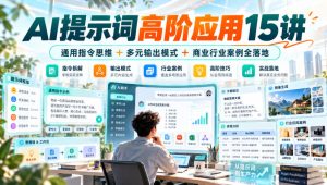 AI提示词高阶应用15讲｜通用指令思维+多元输出模式+商业行业案例全落地-KJ分享