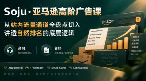 亚马逊高阶广告课，从站内流量通道全盘点切入，讲透自然排名的底层逻辑(直播+音频+资料)-KJ分享