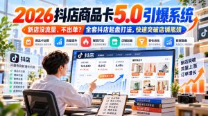 2026抖店商品卡5.0引爆店铺流量，新店没流量、不出单？全套抖店起盘打法，快速突破店铺瓶颈-KJ分享