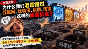 付费文章：为什么我们老是错过互联网、比特币、买 房、淘宝这样的暴富机会？-KJ分享