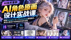 AI角色原画设计实战课：掌握Holopix AI+Photoshop基础操作、角色头像设计与游戏美术创作流程-KJ分享