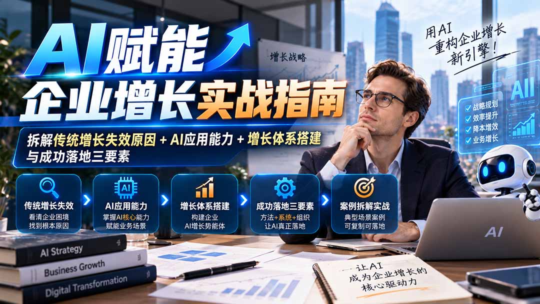 【无水印】AI赋能企业增长实战指南：拆解传统增长失效原因+AI应用能力+增长体系搭建与成功落地三要素-KJ分享