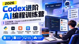 Codex进阶AI编程训练营：从环境配置、Claude Code命令行到实用软件开发与网站上线全流程-KJ分享