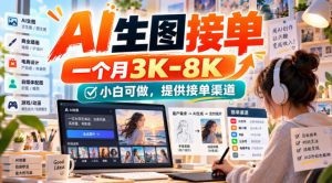 AI生图接单，一个月3K-8K，小白可做，提供接单渠道-KJ分享